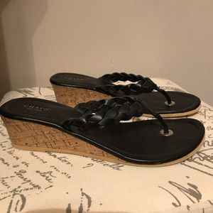 Chaps Flip Flops Sandals Wedges 8